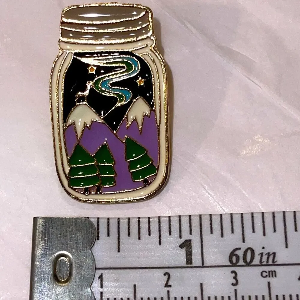 Jar Mountains Camp Camping Goat Pin Brooch